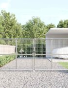 vidaXL Градинска мрежеста порта сребриста 300x125 см поцинкована стомана