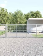 vidaXL Градинска мрежеста порта сребриста 500x125 см поцинкована стомана
