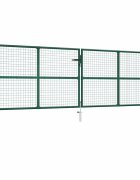 vidaXL Градинска мрежеста порта стомана 400x125 см зелена