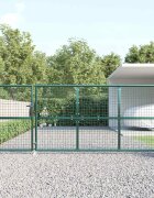 vidaXL Градинска мрежеста порта зелена 350x125 см поцинкована стомана