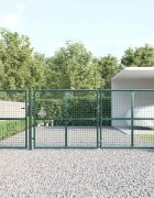 vidaXL Градинска мрежеста порта зелена 400x125 см поцинкована стомана