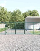vidaXL Градинска мрежеста порта зелена 500x125 см поцинкована стомана