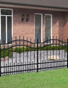 vidaXL Градинска ограда KAMPEN с връх тип копие черна 240x100 см стомана