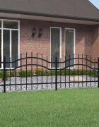 vidaXL Градинска ограда Woerden с връх тип копие черна 240x75 см стомана