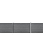 vidaXL Градинска ограда WPC 526x106 см сива