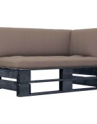 vidaXL Градинска палетен ъглов диван черен импрегнирано борово дърво