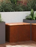 vidaXL Градинска пейка 1 -Seater 60 x 40 x 43 см Патинираща стомана