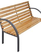 vidaXL Градинска пейка 112 см масивна ела
