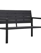 vidaXL Градинска пейка 120 cм HDPE черна имитация на дърво