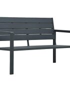 vidaXL Градинска пейка 120 cм HDPE сива имитация на дърво