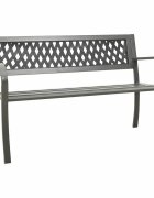 vidaXL Градинска пейка 125 см стомана сива