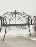 vidaXL Градинска пейка 2-Брой места 130 x 47 x 90 см Стомана