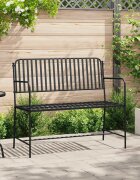 vidaXL Градинска пейка 2 -Seater 1035 x 515 x 90 см Стомана Черно