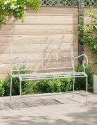 vidaXL Градинска пейка 2 -Seater 104 x 54 x 93 см Стомана Антично бяло