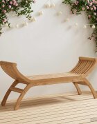 vidaXL Градинска пейка 2 -Seater 126 cm Солидно тиково дърво Натурално