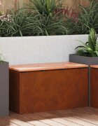 vidaXL Градинска пейка 2 -Seater 80 x 40 x 43 см Патинираща стомана