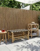 vidaXL Градинска пейка 80 x 38 x 40 см Бамбук Естествен Правоъгълна