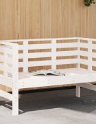 vidaXL Градинска пейка бяла 1115x53x71 см борово дърво масив