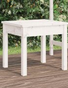 vidaXL Градинска пейка бяла 50x44x45 см борово дърво масив