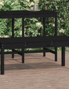 vidaXL Градинска пейка черна 109x44x45 см борово дърво масив