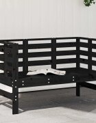 vidaXL Градинска пейка черна 1115x53x71 см борово дърво масив