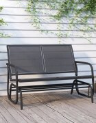 vidaXL Градинска пейка черна 1205x76x865 см текстилен и стомана
