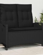 vidaXL Градинска пейка Черно 105 x 60 x 112 см Стомана и полиester