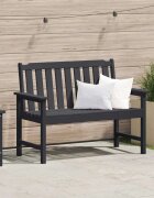 vidaXL Градинска пейка Черно 120 x 59 x 88 см HDPE
