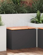 vidaXL Градинска пейка Черно 60 x 40 x 43 см