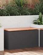 vidaXL Градинска пейка Черно 80 x 40 x 43 см Стомана