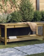 vidaXL Градинска пейка габионен дизайн 108x35x45 см импрегниран бор