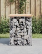 vidaXL Градинска пейка габионен дизайн 33x31x42 см борово дърво масив