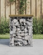 vidaXL Градинска пейка габионен дизайн 33x31x42 см импрегниран бор