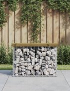 vidaXL Градинска пейка габионен дизайн 63x315x42 см импрегниран бор