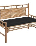 vidaXL Градинска пейка с шалте 120 см бамбук