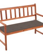 vidaXL Градинска пейка с възглавница 120 cм акация масив