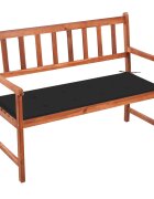 vidaXL Градинска пейка с възглавница 120 cм акация масив