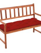 vidaXL Градинска пейка с възглавница 120 cм акация масив