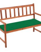 vidaXL Градинска пейка с възглавница 120 cм акация масив