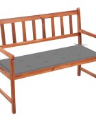 vidaXL Градинска пейка с възглавница 120 cм акация масив