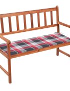 vidaXL Градинска пейка с възглавница 120 cм акация масив