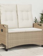 vidaXL Градинска пейка с възглавница Бежов и кремав 105 x 60 x 112 см