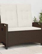 vidaXL Градинска пейка с възглавница Кафяв и Кремав 105 x 60 x 112 см