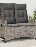 vidaXL Градинска пейка с възглавница Сив и тъмен сив 105 x 60 x 112 см