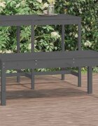 vidaXL Градинска пейка сива 109x44x45 см борово дърво масив