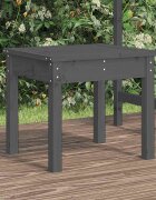 vidaXL Градинска пейка сива 50x44x45 см борово дърво масив