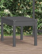 vidaXL Градинска пейка сива 80x44x45 см борово дърво масив