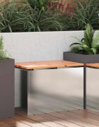vidaXL Градинска пейка Сребрист 60 x 40 x 43 см Неръждаема стомана