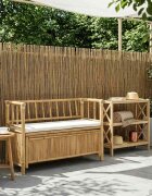 vidaXL Градинска Пейка за Съхранение 110 x 47 x 80 см Бамбук Естествен