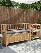vidaXL Градинска Пейка за Съхранение 110 x 47 x 80 см Бамбук Естествен